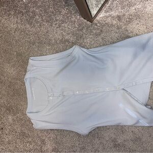 Abercrombie & Fitch Blue Slash Button-Through Top